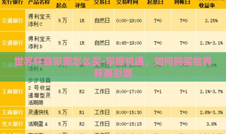 世界杯赛彩票怎么买-掌握机遇,如何购买世界杯赛彩票 世界杯赛彩票怎么买-掌握机遇,如何购买世界杯赛彩票