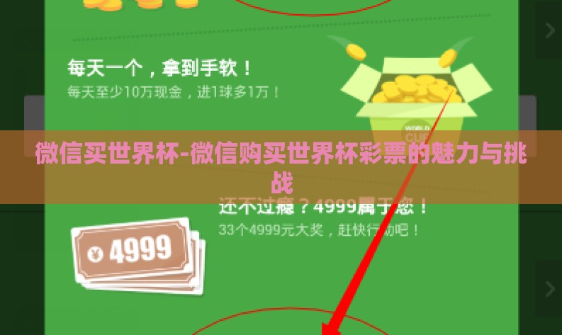 微信买世界杯-微信购买世界杯彩票的魅力与挑战 微信买世界杯-微信购买世界杯彩票的魅力与挑战