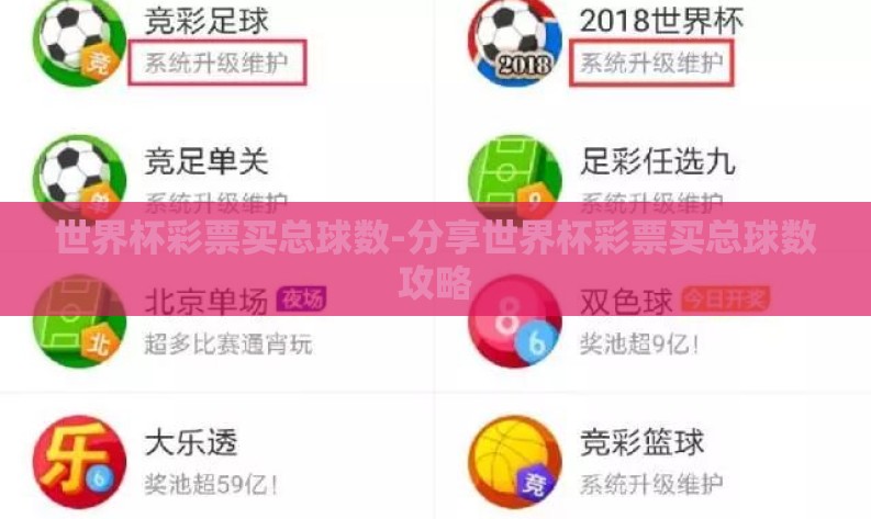 世界杯彩票买总球数-分享世界杯彩票买总球数攻略 世界杯彩票买总球数-分享世界杯彩票买总球数攻略
