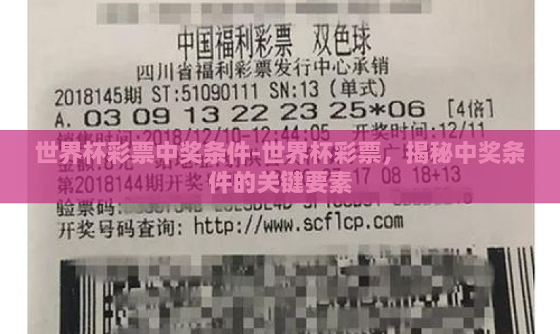 世界杯彩票中奖条件-世界杯彩票，揭秘中奖条件的关键要素