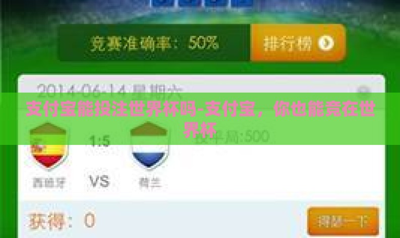 支付宝能投注世界杯吗-支付宝，你也能竞在世界杯