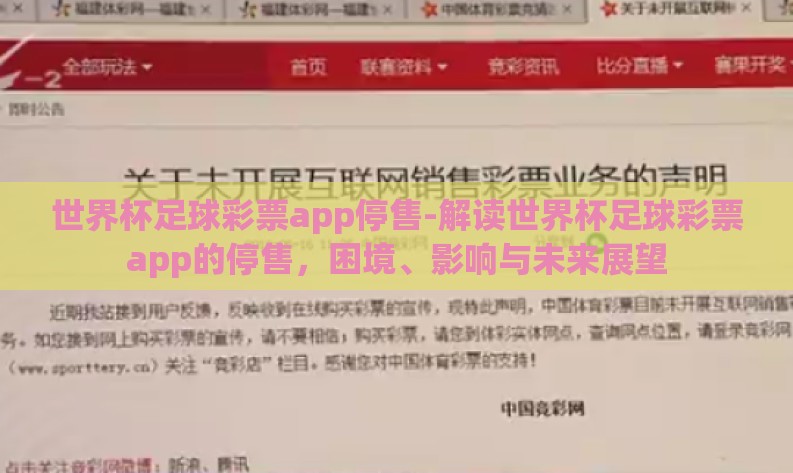 世界杯足球彩票app停售-解读世界杯足球彩票app的停售,困境、影响与未来展望 世界杯足球彩票app停售-解读世界杯足球彩票app的停售,困境、影响与未来展望