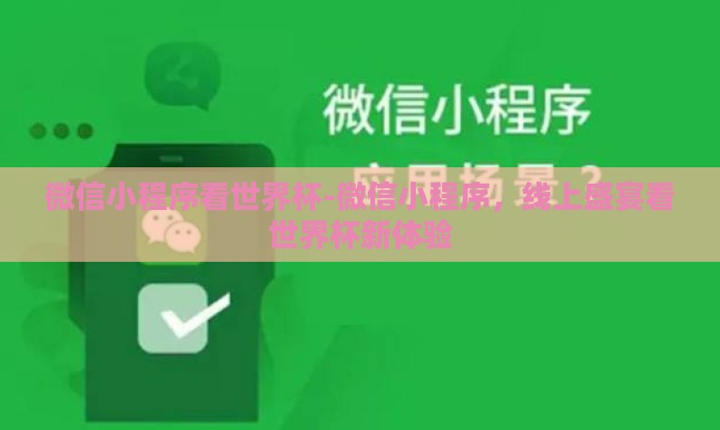 微信小程序看世界杯-微信小程序，线上盛宴看世界杯新体验