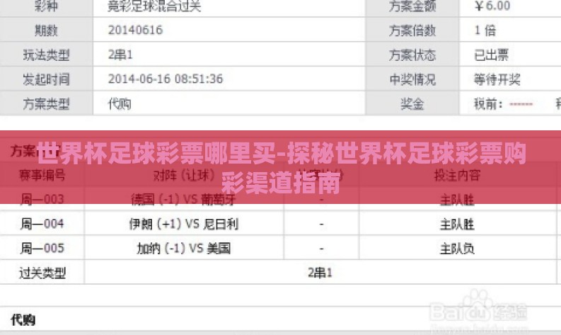 世界杯足球彩票哪里买-探秘世界杯足球彩票购彩渠道指南 世界杯足球彩票哪里买-探秘世界杯足球彩票购彩渠道指南