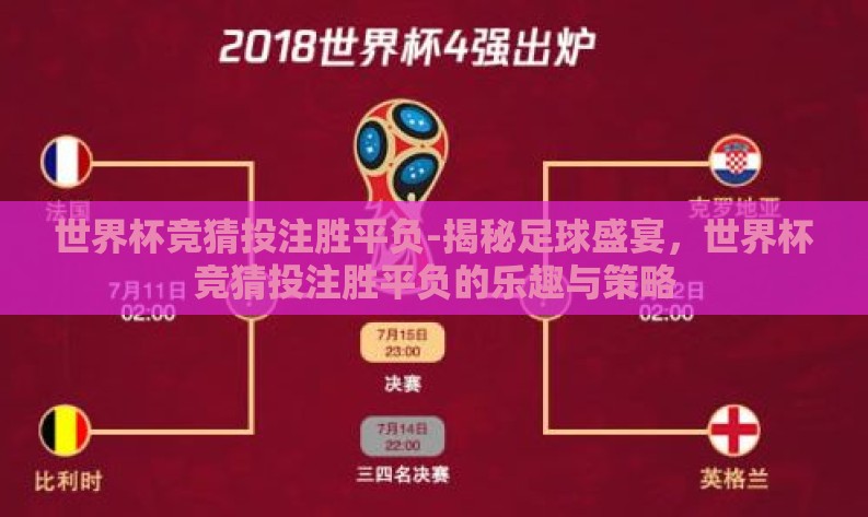 世界杯竞猜投注胜平负-揭秘足球盛宴，世界杯竞猜投注胜平负的乐趣与策略