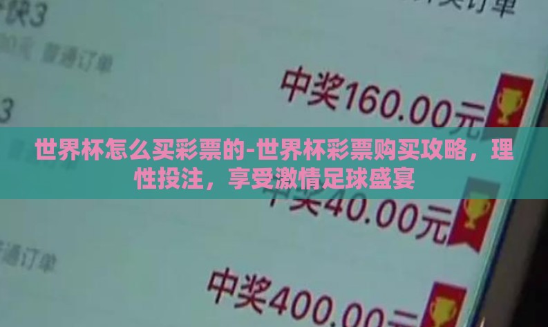 世界杯怎么买彩票的-世界杯彩票购买攻略，理性投注，享受激情足球盛宴