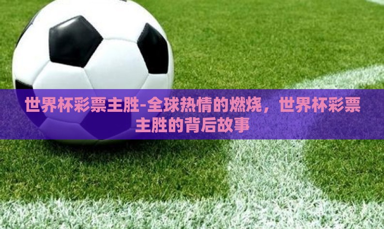 世界杯彩票主胜-全球热情的燃烧，世界杯彩票主胜的背后故事