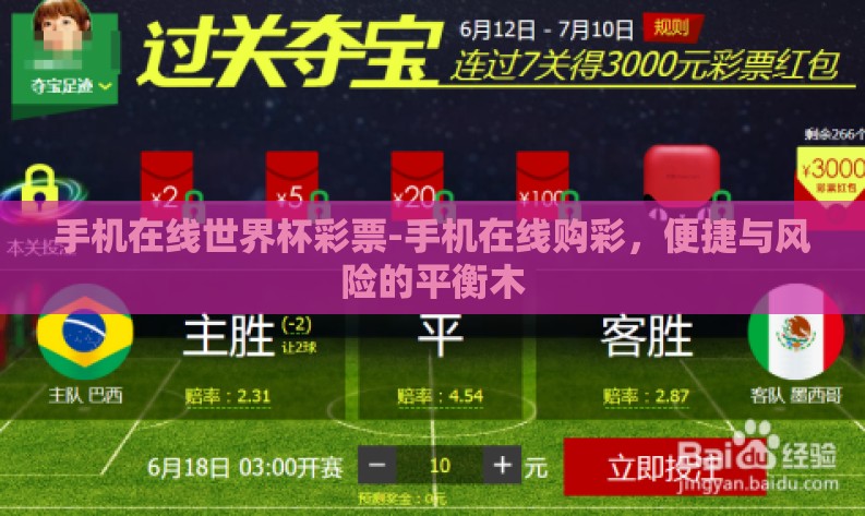 手机在线世界杯彩票-手机在线购彩，便捷与风险的平衡木