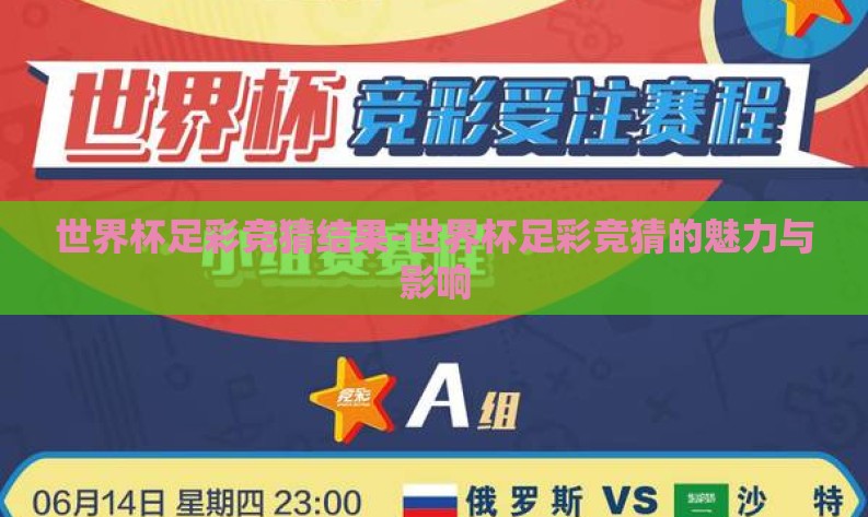 世界杯足彩竞猜结果-世界杯足彩竞猜的魅力与影响