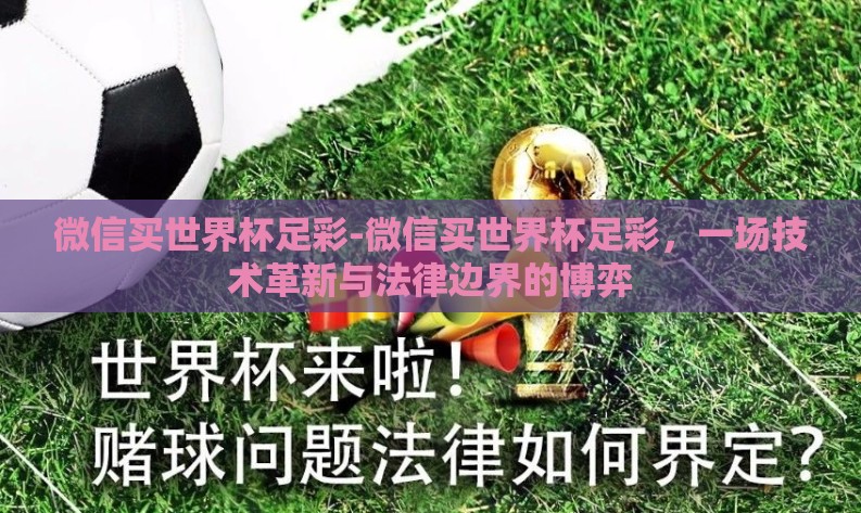 微信买世界杯足彩-微信买世界杯足彩，一场技术革新与法律边界的博弈
