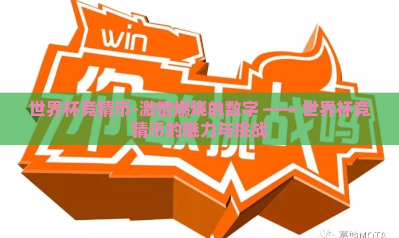 世界杯竞猜币-激情燃烧的数字 —— 世界杯竞猜币的魅力与挑战