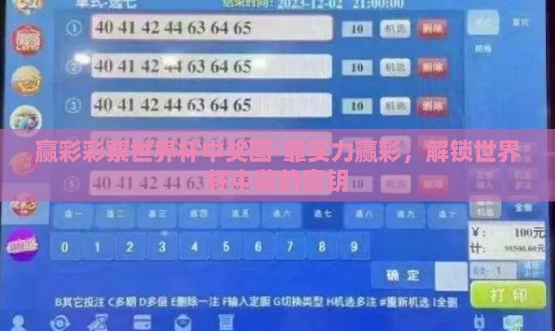 赢彩彩票世界杯中奖图-靠实力赢彩，解锁世界杯中奖的密钥